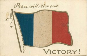 Peace with honour Victory silk material flag novelty patriotic France