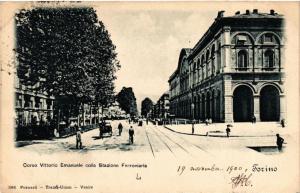 CPA AK Torino Corso Vittorio Emanuele colla Stazione F. . ITALY (542353)