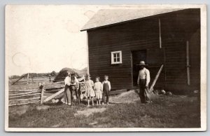 RPPC Family Life On The Farm New Colt Father Mother Children Barn Postcard G38