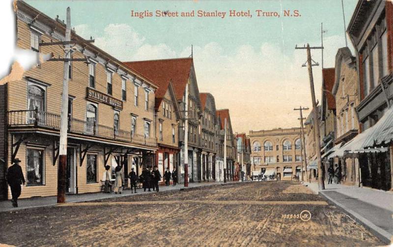 Truro Nova Scotia Canada Inglis Street Stanley Hotel Vintage Postcard K13966