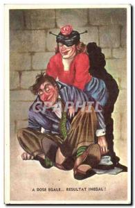 Old Postcard Fantasy Humor A dose equal uneven Result