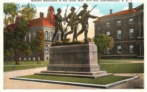 Vintage Postcard 1920's Soldiers Monument of the Great War 1914-18 Charlottetown