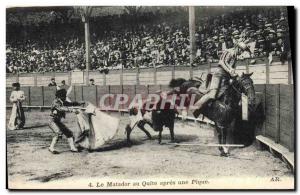 Old Postcard Bullfight Bullfight The matador after the Quite a pike