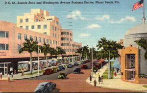 Florida Miami Beach Lincoln Road and Washington Avenue Business Section 1948 ...