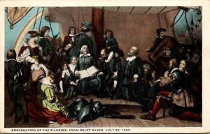 History Embarking Of The Pilgrims From Delt Have 23 July 1620