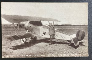 Mint WWI Real Picture Postcard The wonderful Belgian Airman E Thieffry