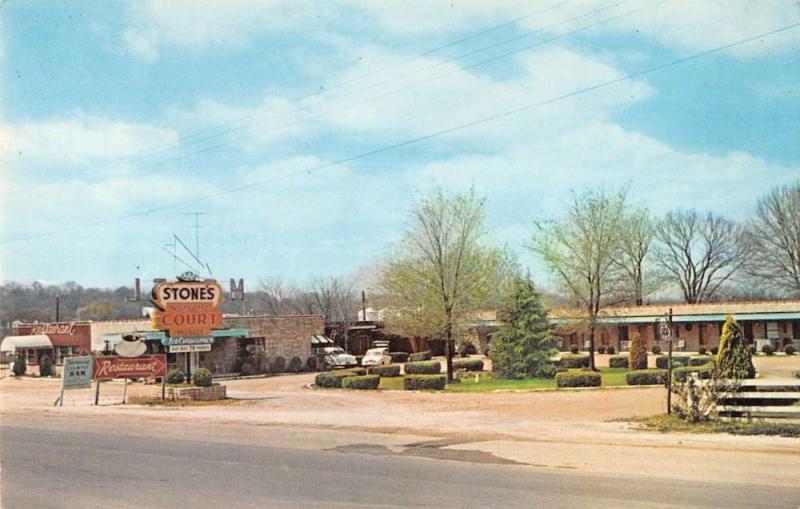 Columbia Tennessee birds eye view Stone's Motor Court vintage pc Z21397