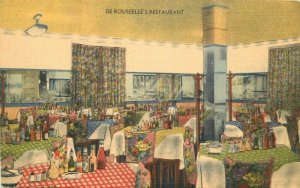 De Rousselle's Restaurant roadside Lafayette Louisiana MWM linen Postcard 11412