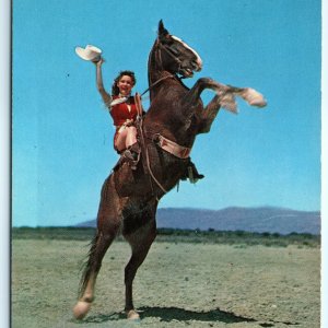 c1950s Ride 'em Cowgirl Jumping Horse Chrome Photo Merle Richards Bob Petley A10