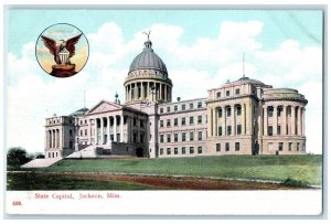 c1910 State Capitol Exterior View Building Jackson Mississippi Vintage Postcard
