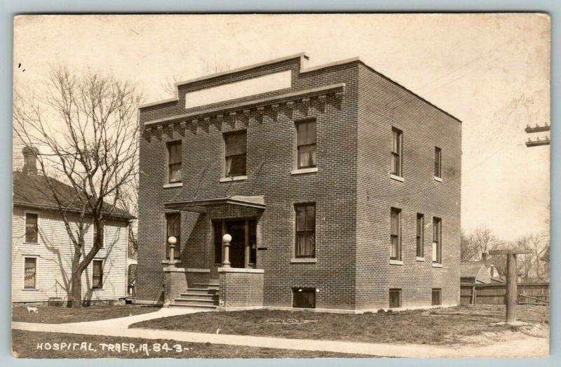 Traer Iowa~Hospital~House Next Door~Back Fence~c1910 Real Photo Postcard~RPPC 