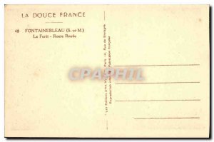 Old Postcard Fontainebleau S and M la Foret Route Round