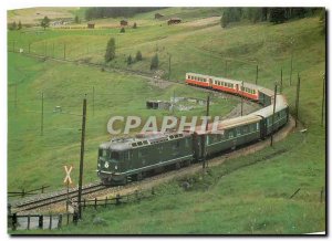 Postcard Modern Tram Ge April 4 11 619 Samedan below Davos Wolfgang