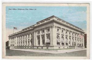 Post Office Oklahoma City OK 1920s postcard