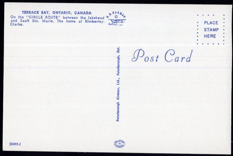 Ontario Aerial TERRACE BAY between the Lakehead and Sault Ste. Marie1950-1970s