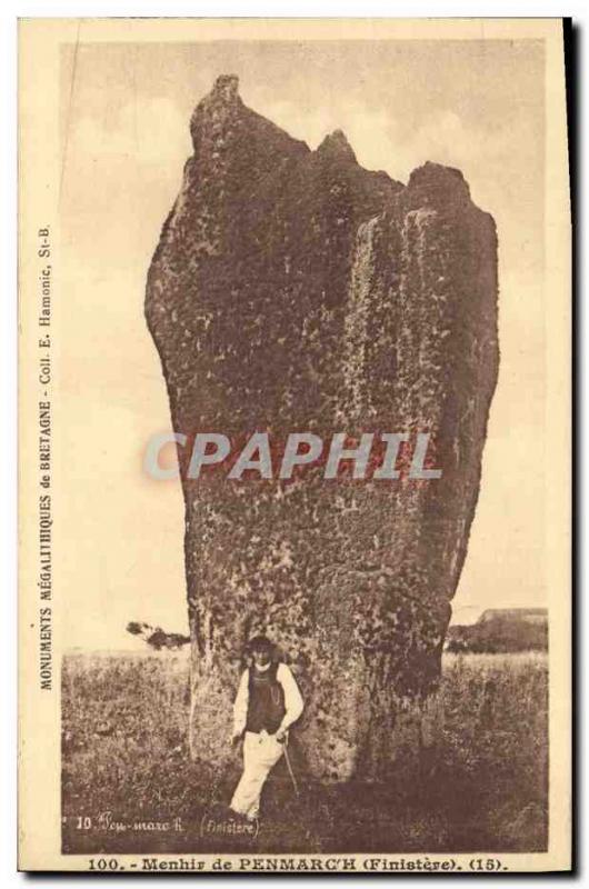 Old Postcard Dolmen Menhir Penmarc & # 39h