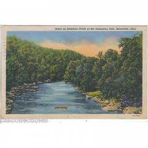 Scene on Jonathon Creek at The Swimming Hole-Zanesville,Ohio 1958