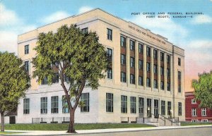 FORT SCOTT, Kansas KS   POST OFFICE & FEDERAL BUILDING  c1940's Linen Postcard