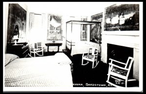 1951 Bedroom Old Talbott Tavern Bardstown KY Cline Real Photo Postcard