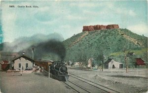 Colorado Castle Rock #8495 Railroad Depot Train Postcard 22-865