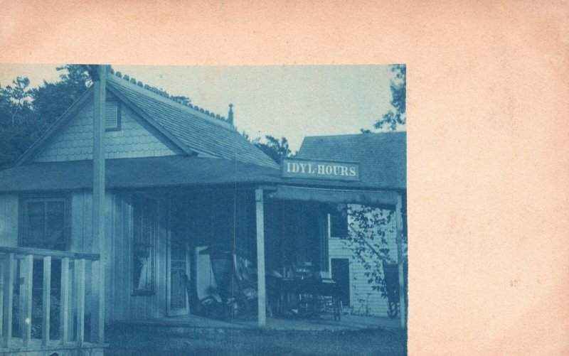 Vintage Postcard IDYL Hours Landmark Historical House Building Motel Room