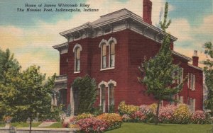 Vintage Postcard Home Of James Whitcomb Riley Hoosier Poet Indianapolis Indiana