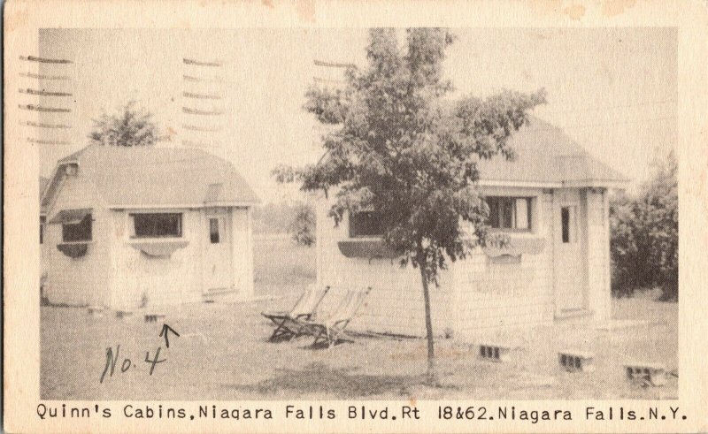 Quinn's Cabins, Niagara Falls Blvd Niagara Falls NY c1949 Vintage Postcard H71