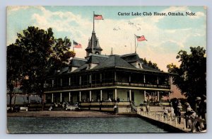 J96/ Omaha Nebraska Postcard c1910 Carter Lake Club House  53
