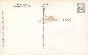 Piqua Ohio~Municipal Water Works~1950s Postcard