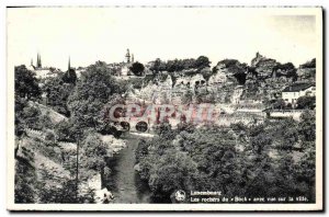 Modern Postcard Bock Luxembourg Rocks overlooking the city