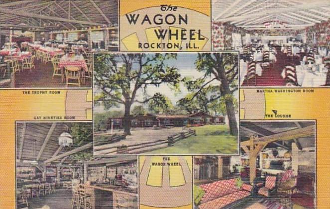 Illinois Rockton Wagon Wheel Restaurant Curteich