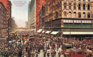 USA Noon Hour On State Street Chicago 03.78