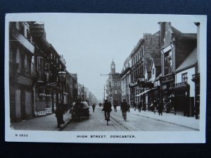 Yorkshire DONCASTER High Street shows HEPWORTH'S LIBRARY c1908 RP Postcard