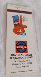 ERA Real Estate Goldsboro North Carolina 30 Rear Strike Matchbook Cover