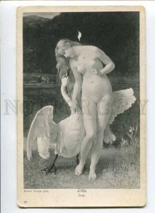 3021027 Nymph LEDA SWAN by ROBERT-FLEURY Vintage postcard