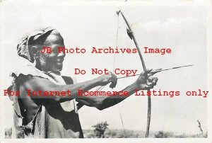 Native Ethnic Culture Costume, RPPC, Africa, Man with Bow & Arrow