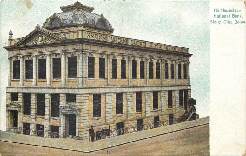 c1906 Postcard; Northwestern National Bank, Sioux City IA Woodbury Co. Unposted