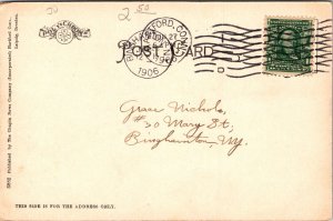 Rose Garden Elizabeth Park Hartford Conneticut CT Antique Postcard PM Cancel UDB