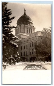 Helena Montana MT Postcard RPPC Photo State Capitol Building 1939 Posted Vintage