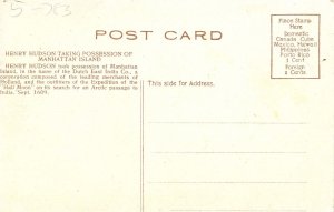 NY - Manhattan Island. Henry Hudson Taking Possession