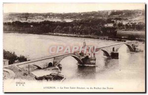 Avignon Old Postcard The Saint Benezet Bridge seen from the Rocher des Doms