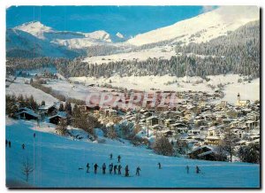 Modern Postcard Flims Waldhaus und Skiwiese in Flims Dorf