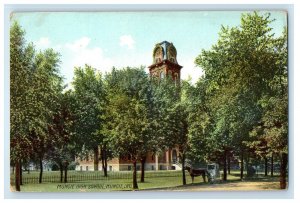 c1910 Horse Carriage, Muncie High School Muncie Indiana IN Unposted Postcard