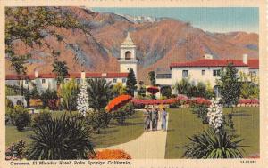 Palm Springs California El Mirador Hotel Gardens Antique Postcard K40145 