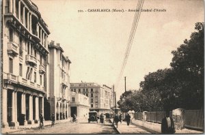 Morocco Casablanca Avenue General d'Amade Vintage Postcard 04.08