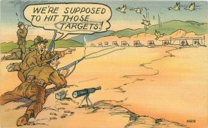 Artist impression Comic Humor Military Duck Shooting MH30 Postcard 20-3658