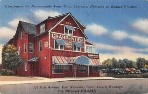 Norwalk Connecticut Charpentier Restaurant Linen Vintage Postcard AA23303