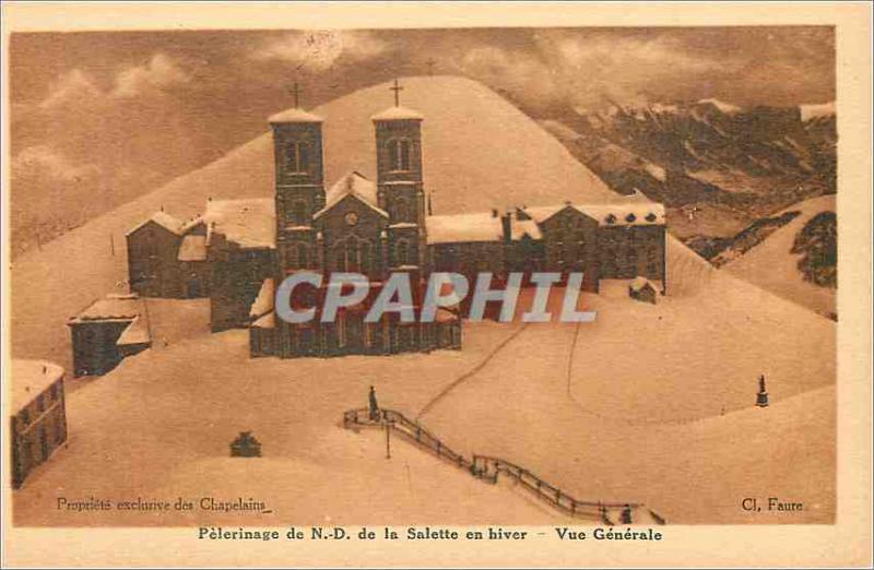 Old Postcard Pilgrimage N D Salette in Winter Vue Generale