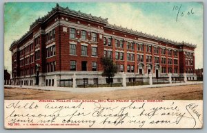 Postcard Chicago IL c1906 Wendell Phillips High School 39th and Prarie Avenue