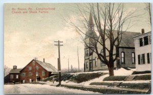 NORTH ANSON, Maine ME ~ Congregational Church SHANK FACTORY 1912 Postcard